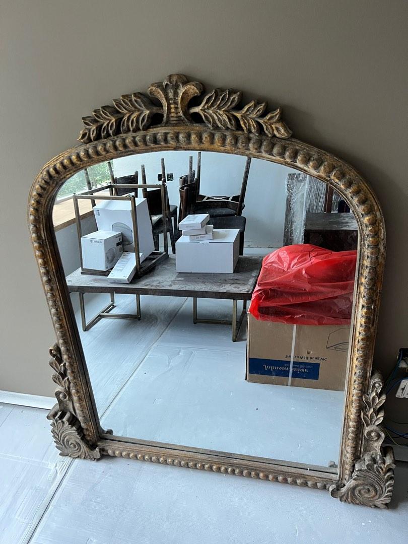 Anthropologie Inspired Custom Made Teak Wood Mirror, Furniture & Home