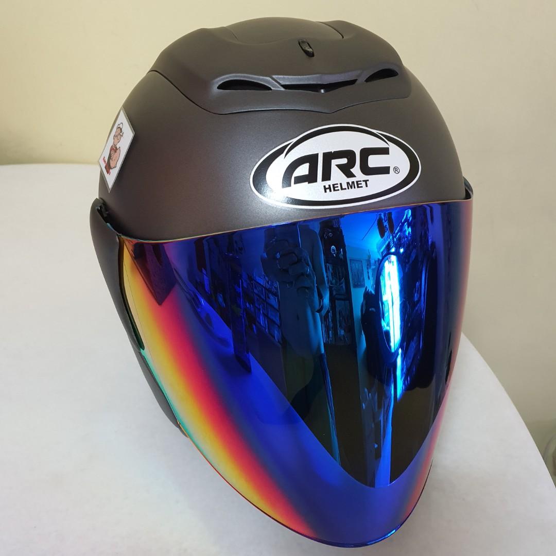 Arc Ritz ARC RITZ HELMET MATT GREY, Motorcycles, Motorcycle Accessories on Carousell