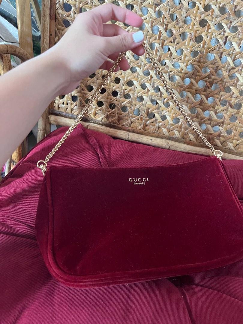 Authentic Gucci Beauty Velvet pouch VIP giveaway Luxury Bags Wallets on Carousell