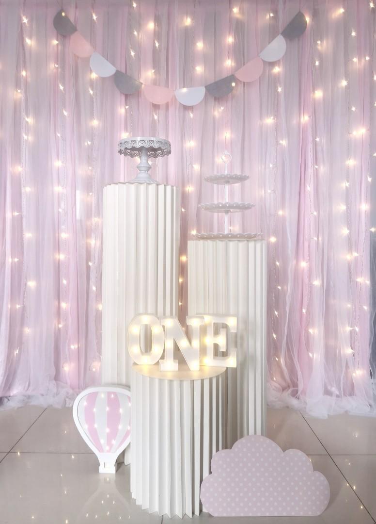 Baby shower decoration backdrop set pink decoration pastel theme