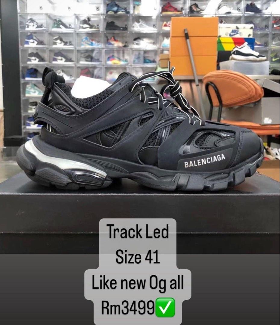 Balenciaga Black Leather and Mesh Track Hike Sneakers Size 39 Balenciaga   TLC