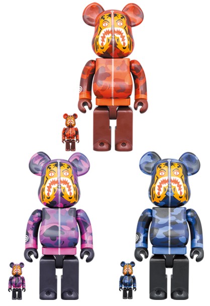 預訂BEARBRICK BAPE CAMO TIGER 100％ & 400％ ［RED／PURPLE／BLUE