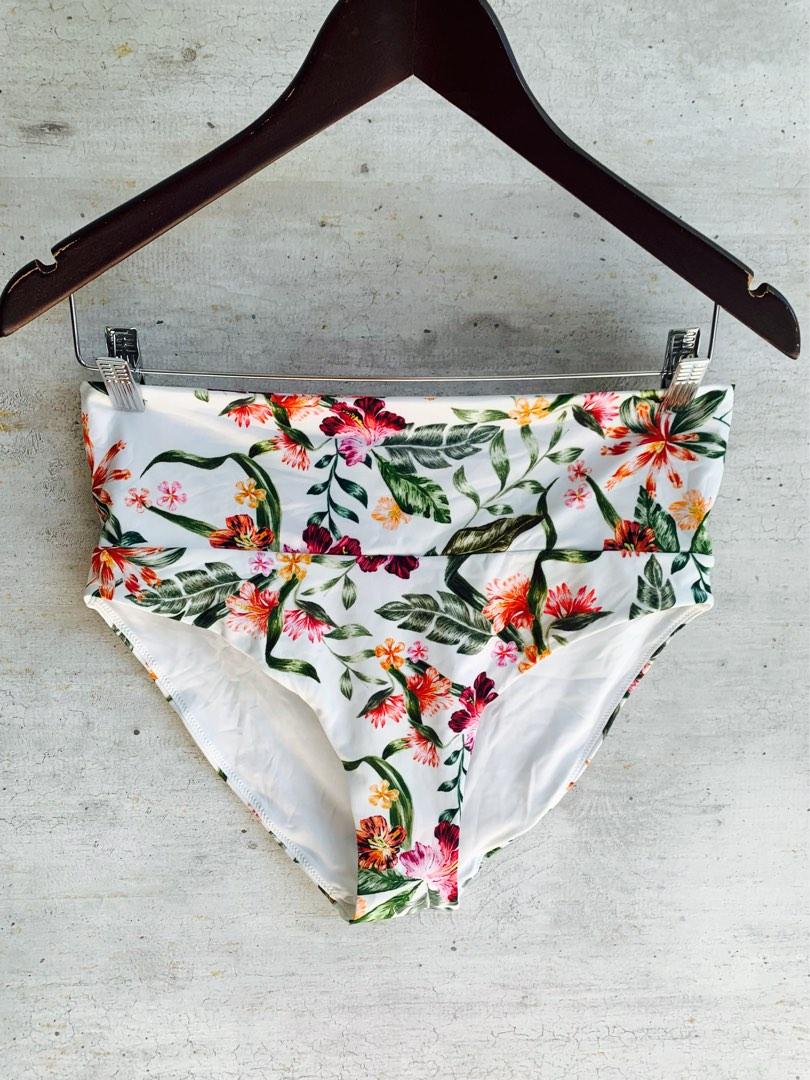 BNWT H M High waist white floral Bikini bottom set