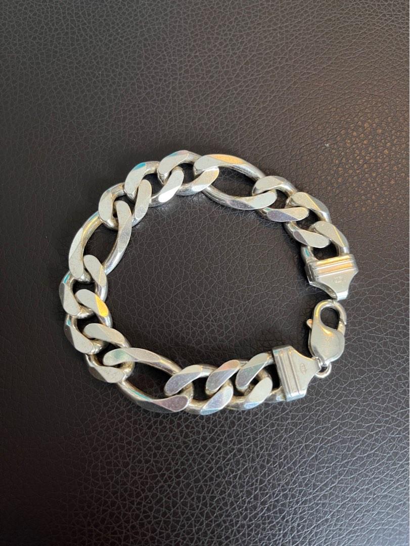 Pure silver bracelet for mens online hot sale