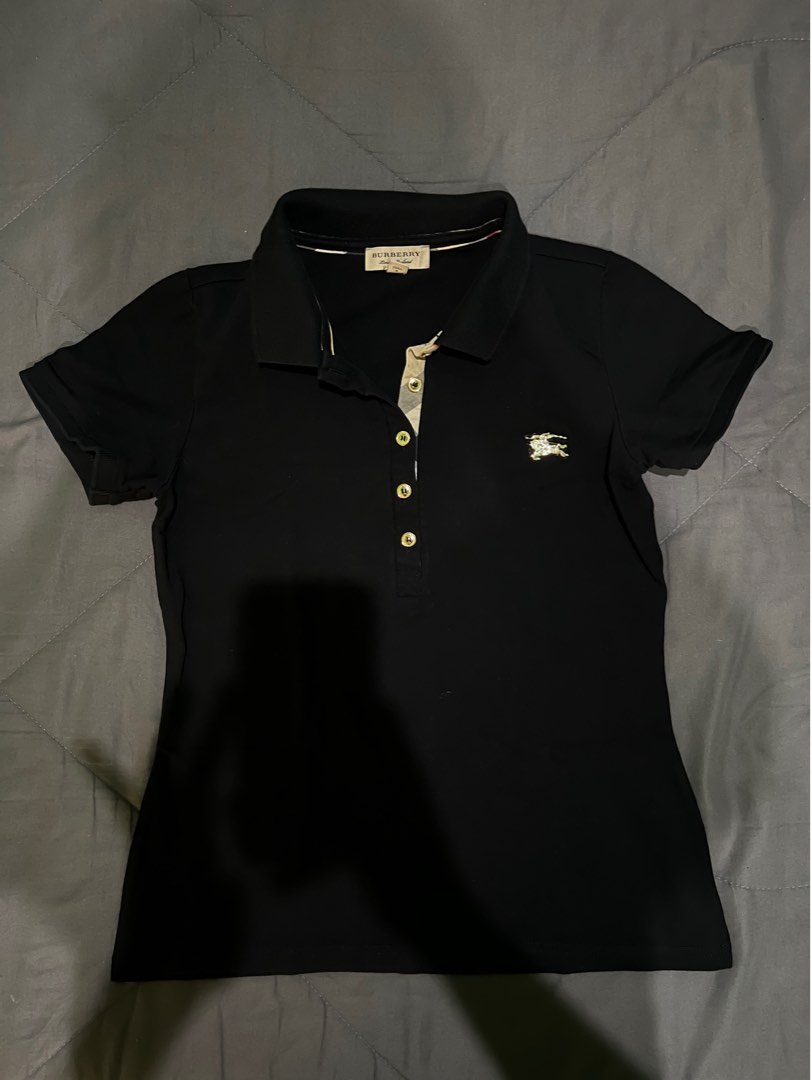 Burberry polo shirt womens silver clearance