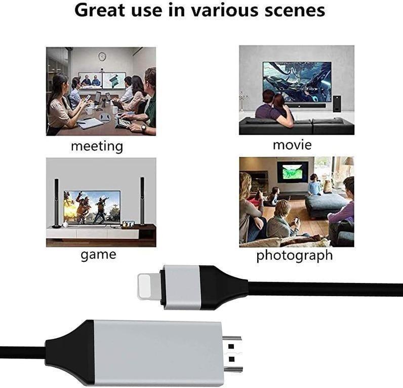 [C5836] Lightning to HDMI Cable Adapter, Compatible with iPhone/iPad to