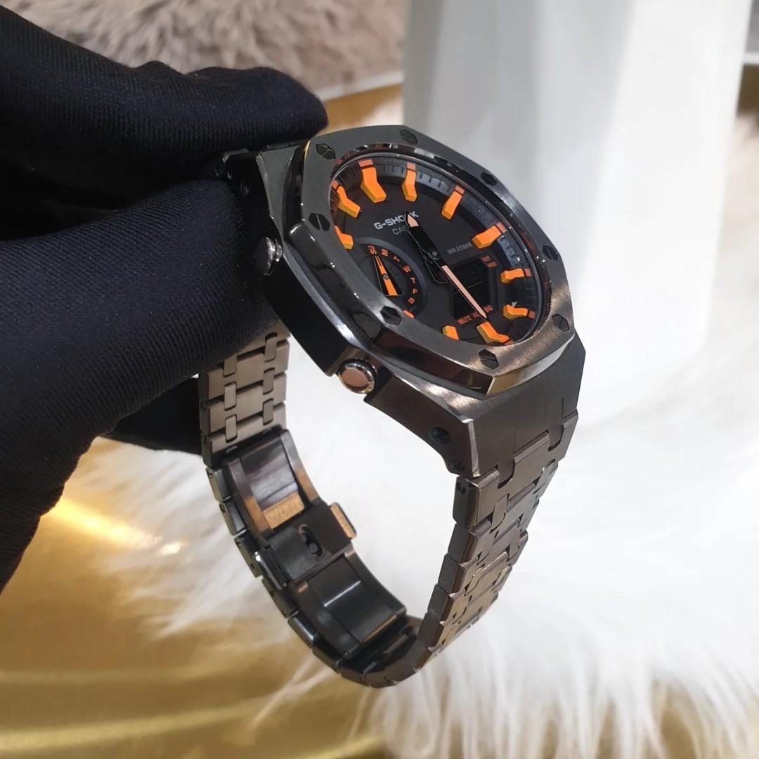 Casio watch orange and black hot sale