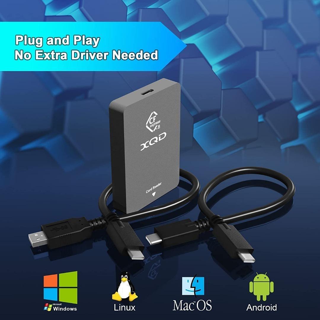 CFexpress Type B XQD Card Reader USB 3.2 Gen 2 10Gbps Portable Aluminum