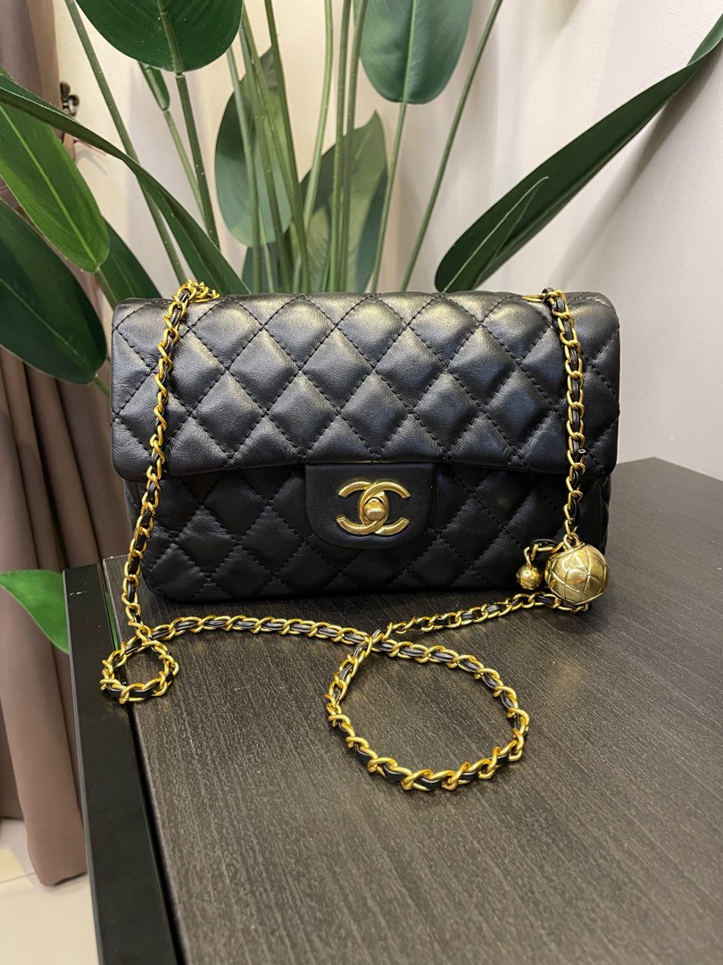 Chanel flap bag hotsell with gold ball
