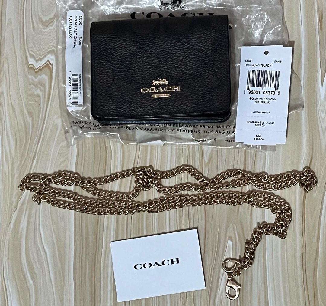 Coach Mini Wallet Chain Sling, Women's Fashion, Bags & Wallets, Wallets & Card holders on Carousell