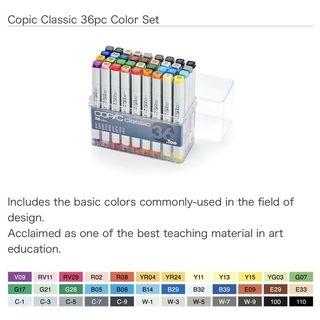 Copic Classic 36 color set (sealed, brandnew and bought in Japan)