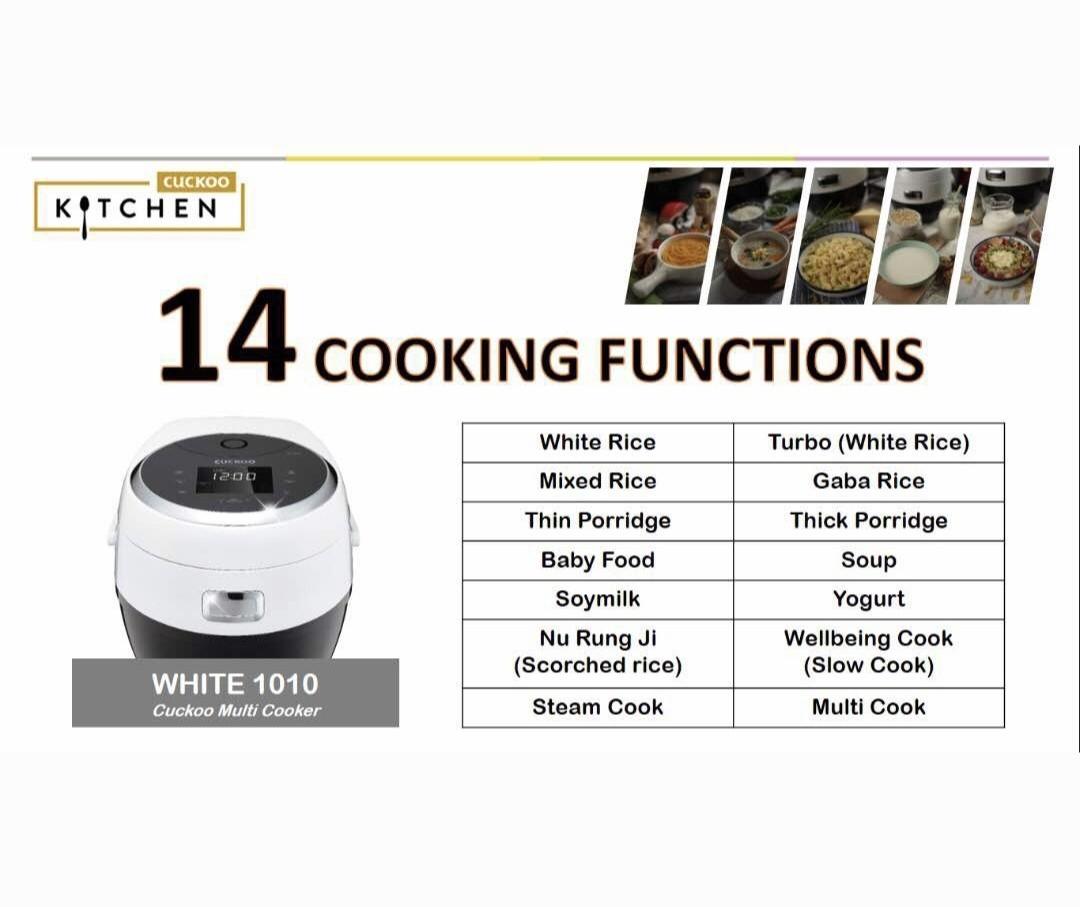 Cuckoo MultiCooker White 1010 (14 Cooking Modes), TV & Home Appliances