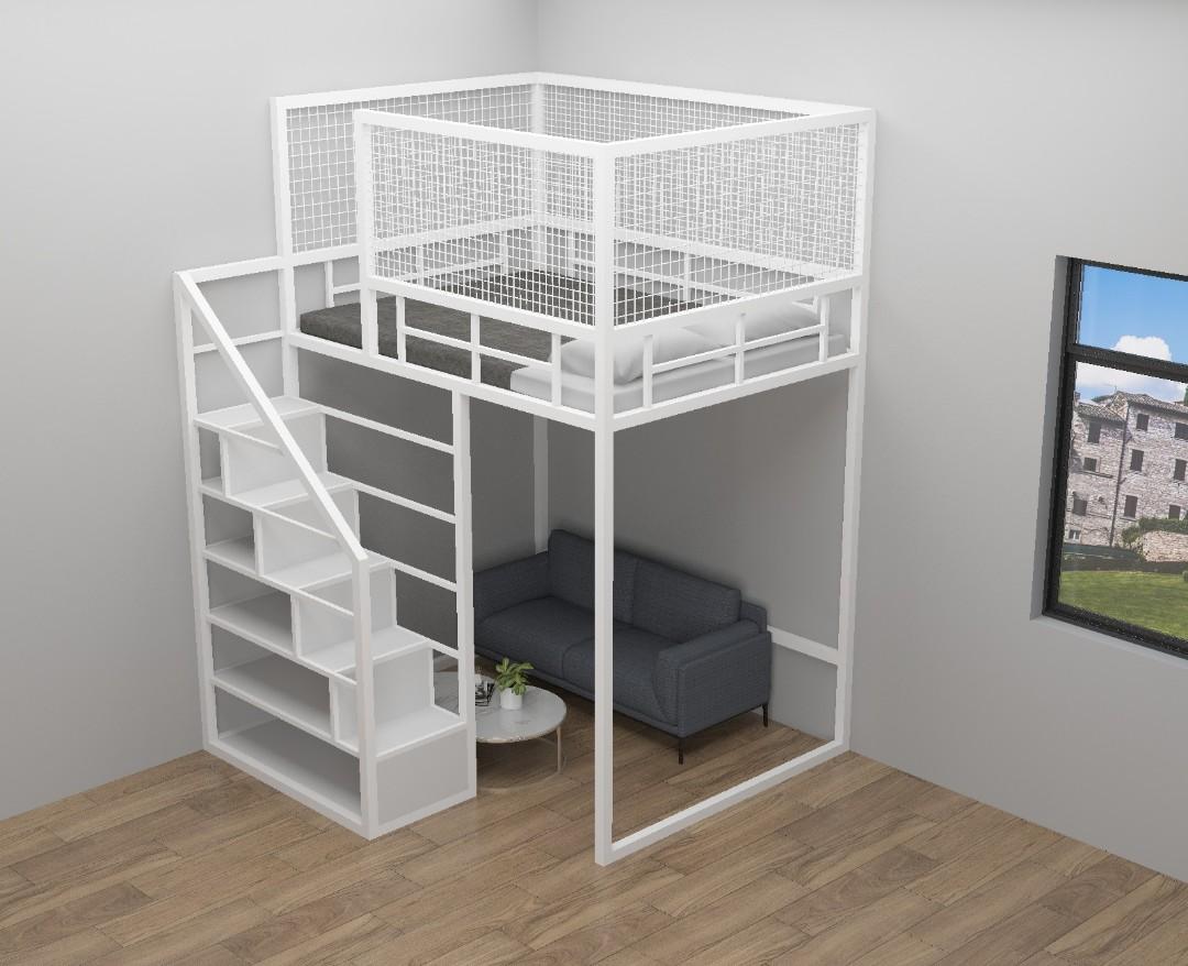 Customize queen size loft bed, Furniture & Home Living, Furniture, Bed