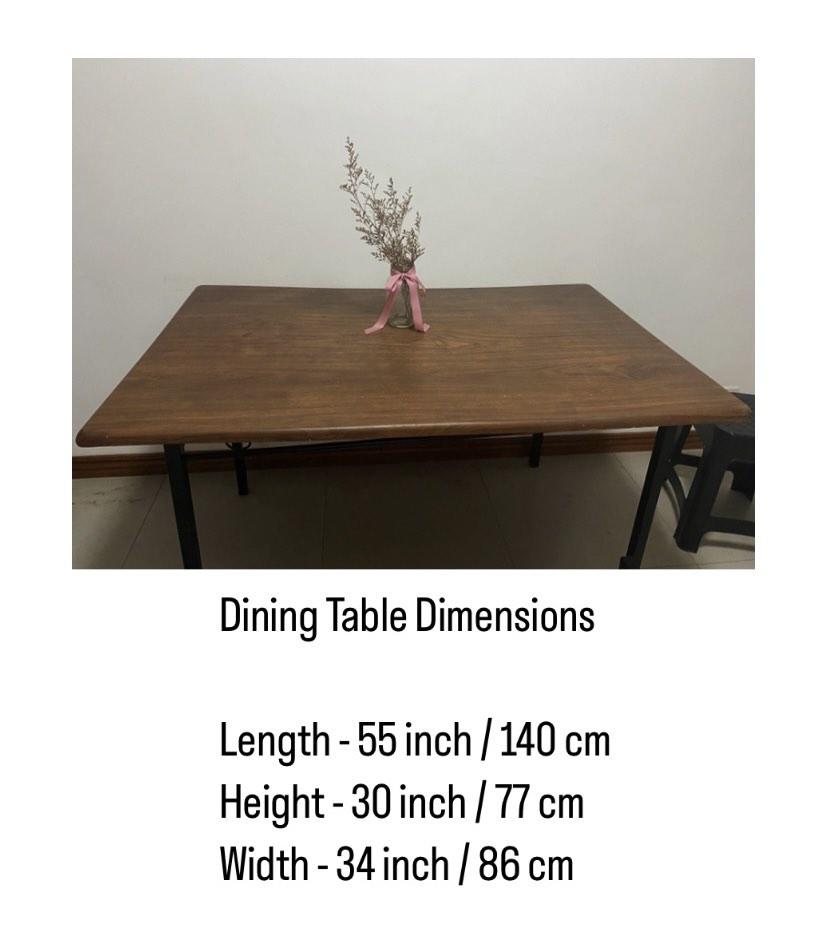 Dining table 6 seater wood look, Furniture & Home Living, Furniture