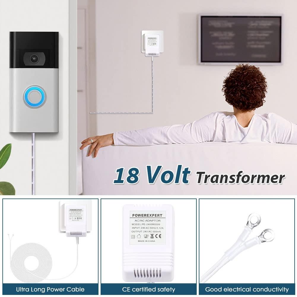 Doorbell Transformer 18V 500MA, Visual Doorbell AC Power Adapter