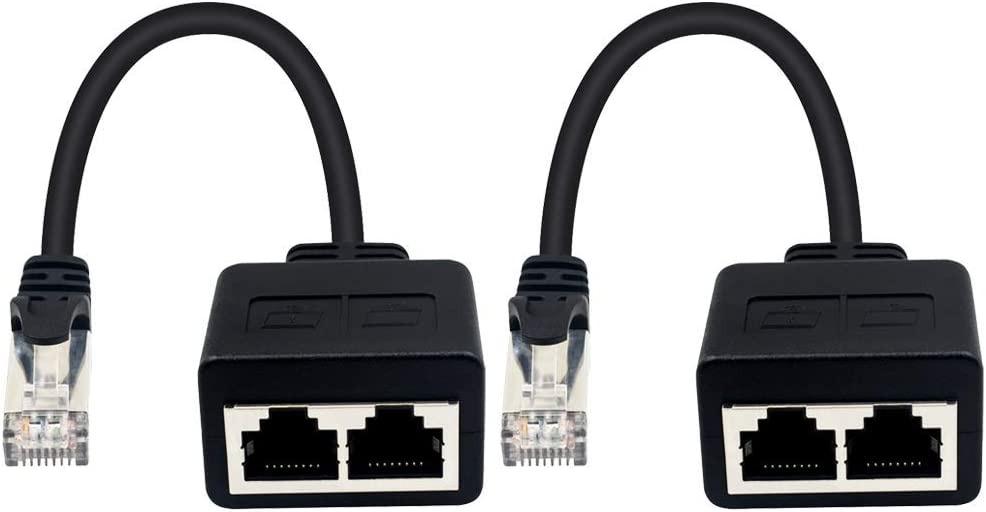 Duttek RJ45 Splitter, RJ45 Network Splitter Cable, RJ45 1 Male