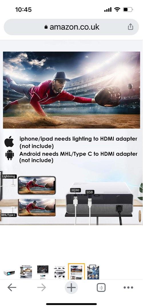 ELEPHAS Projector Q9 Native 1080P HD Video Projector Support 2K, 6800