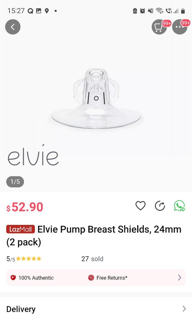 Elvie Pump 2-pack Breast Shields, 24mm, Breast Pump Accessories