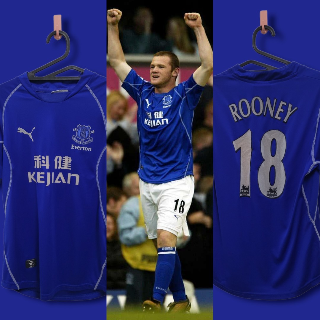 Everton 2002 2003 Home Jersey Rooney 18 Men s Fashion