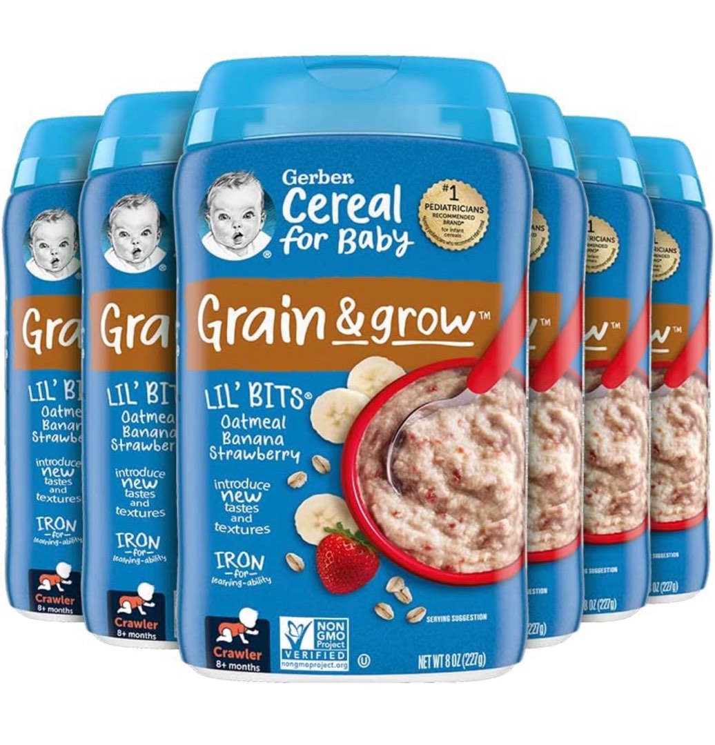 Gerber Oatmeal Cereal, Banana Strawberry, Babies & Kids, Nursing