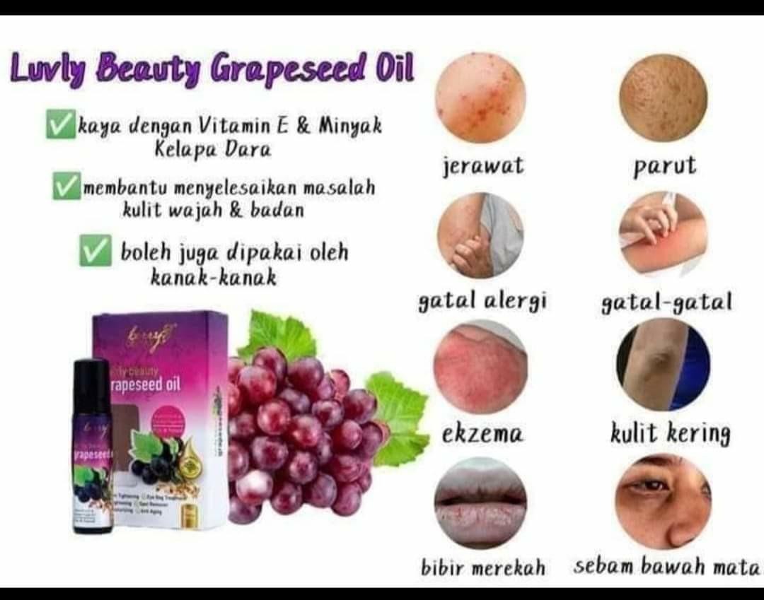 GRAPESEED OIL / ACNE / ECZEMA / EYEBAGS / DARK UNDER EYE / PIMPLE