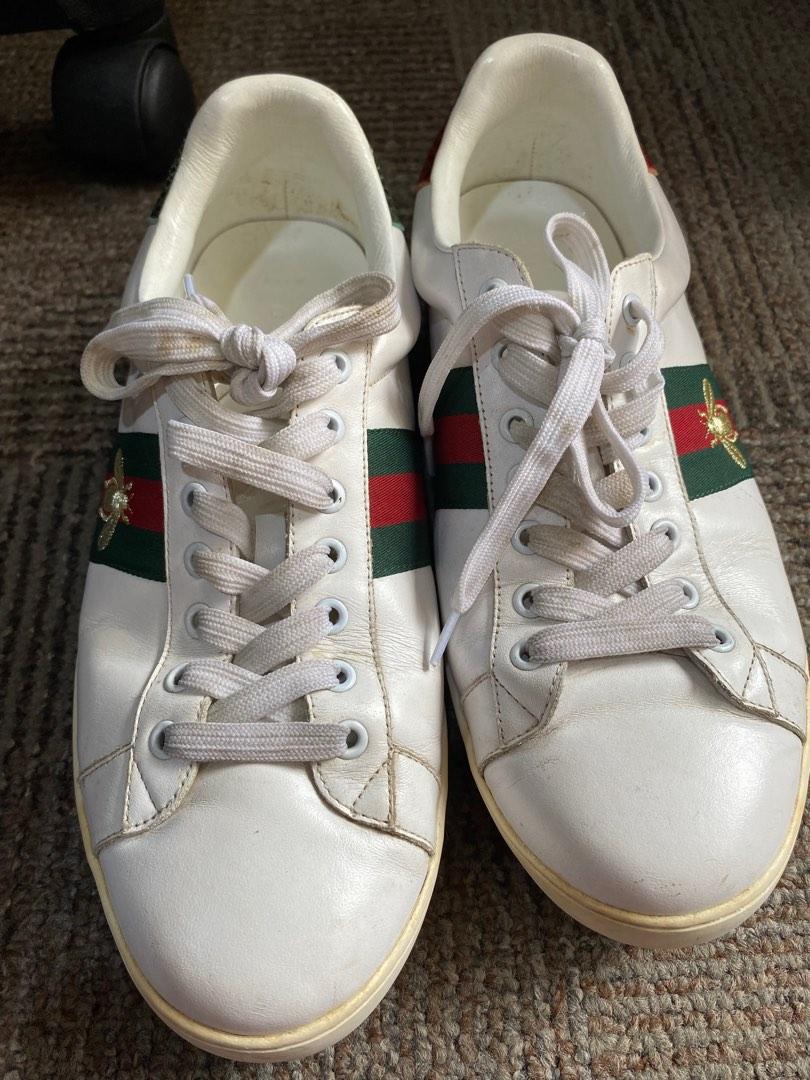 Gucci Bee Ace High-Top Sneakers White Leather Men's Trainers 501803 –  Dellamoda