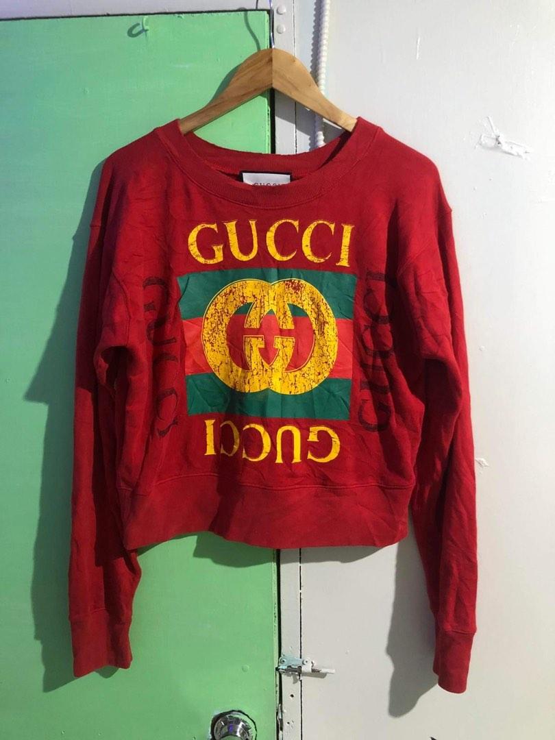 Gucci red crop top sweatshirt
