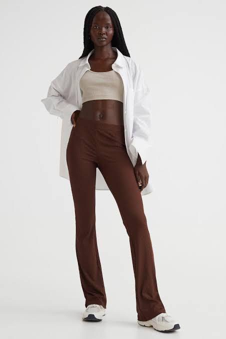 H&M - Ribbed flared trousers