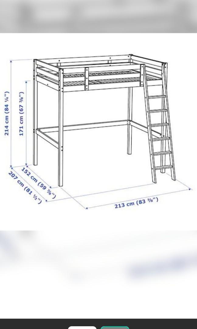 IKEA( STORA) LOFT BED WHITE, Furniture & Home Living, Furniture, Bed Frames & Mattresses on