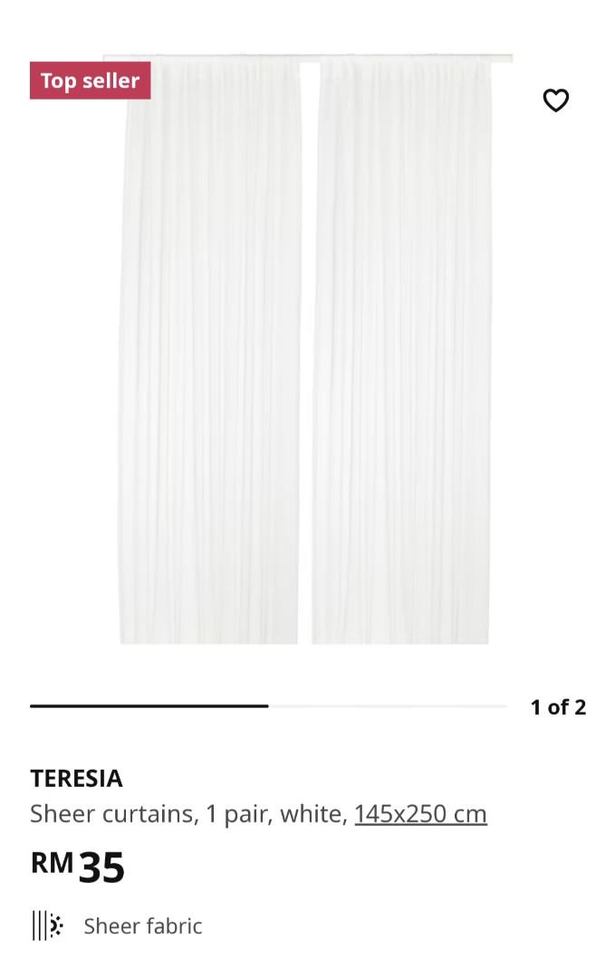 Ikea Teresia Curtain Sheer Curtain Furniture And Home Living Home Decor Curtains And Blinds On