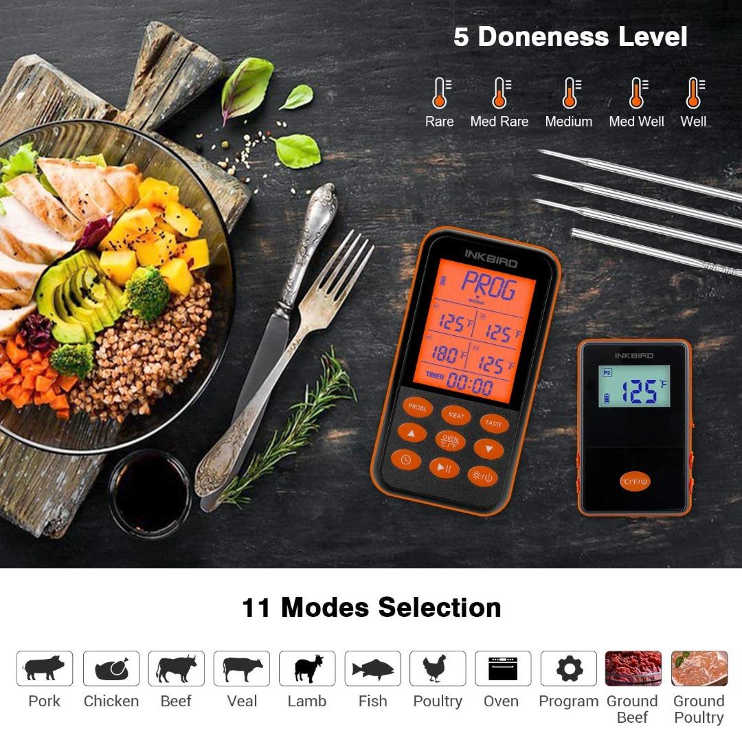 INKBIRD Waterproof Rechargable Wireless Grill Digital Thermometer
