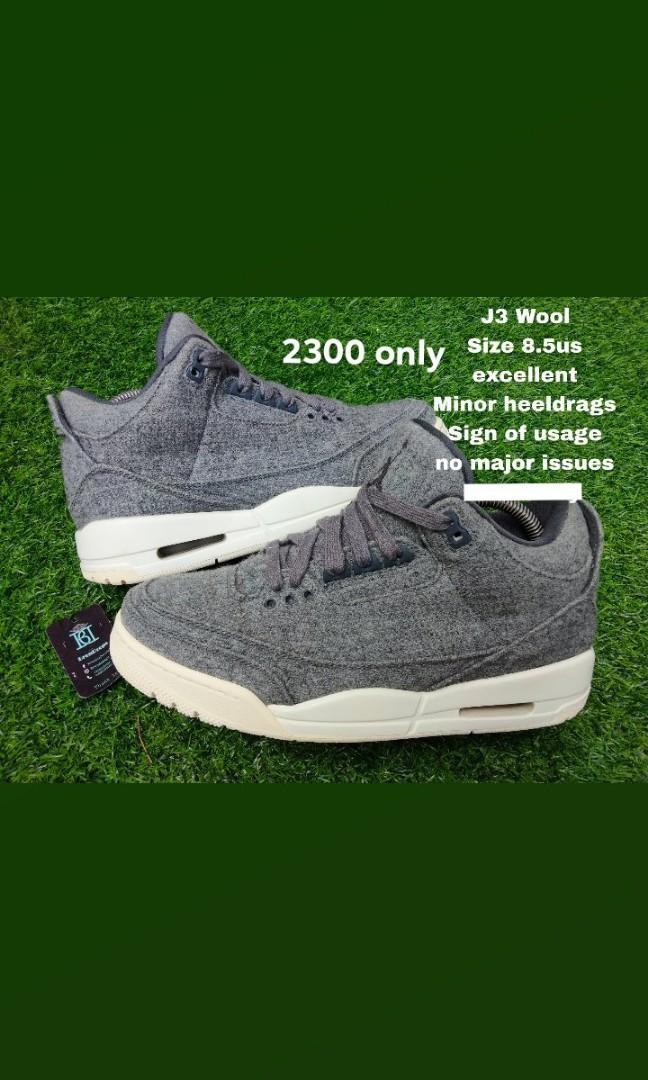 jordan 3 wool on feet