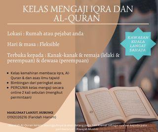Kelas mengaji iqra’ & al-Quran (Kuala Langat)