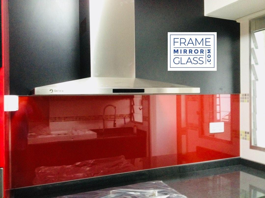 Kitchen Backsplash Tempered Glass with Spray Paint, Furniture & Home