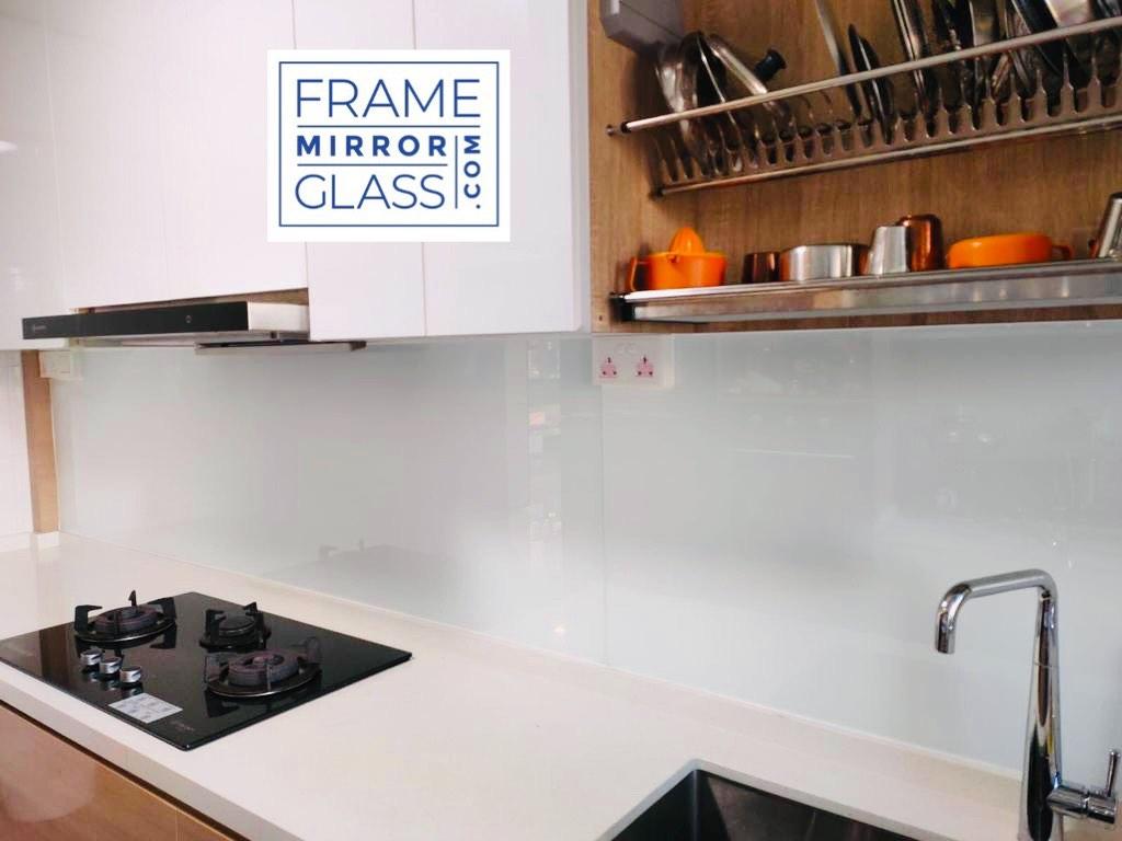 Kitchen Backsplash Tempered Glass with Spray Paint, Furniture & Home