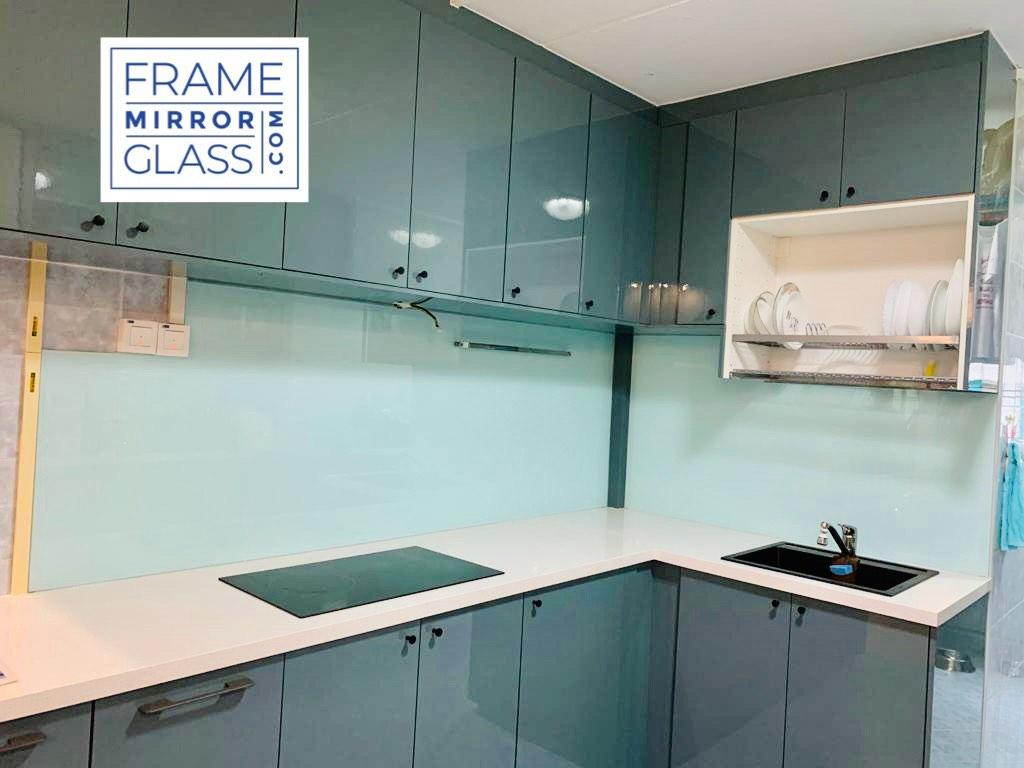 Kitchen Backsplash Tempered Glass with Spray Paint, Furniture & Home