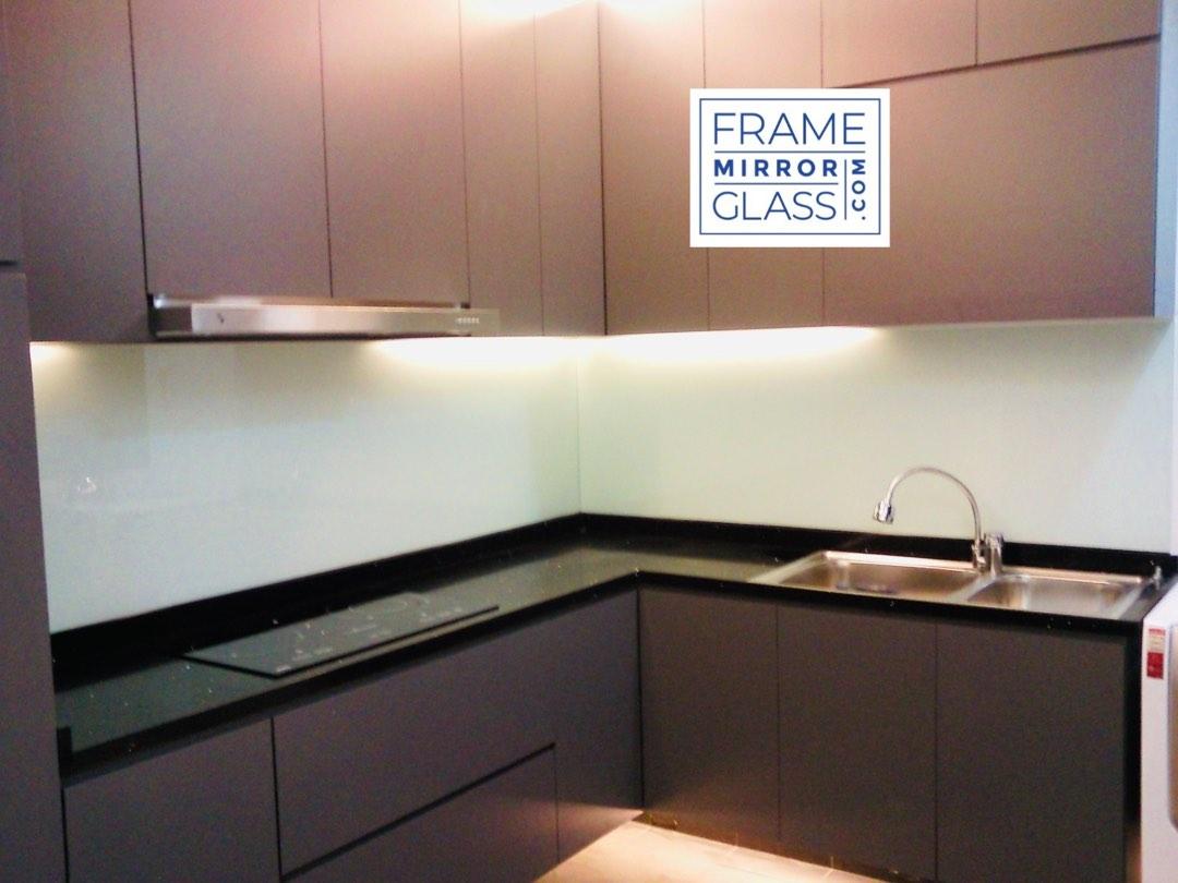 Kitchen Backsplash Tempered Glass with Spray Paint, Furniture & Home