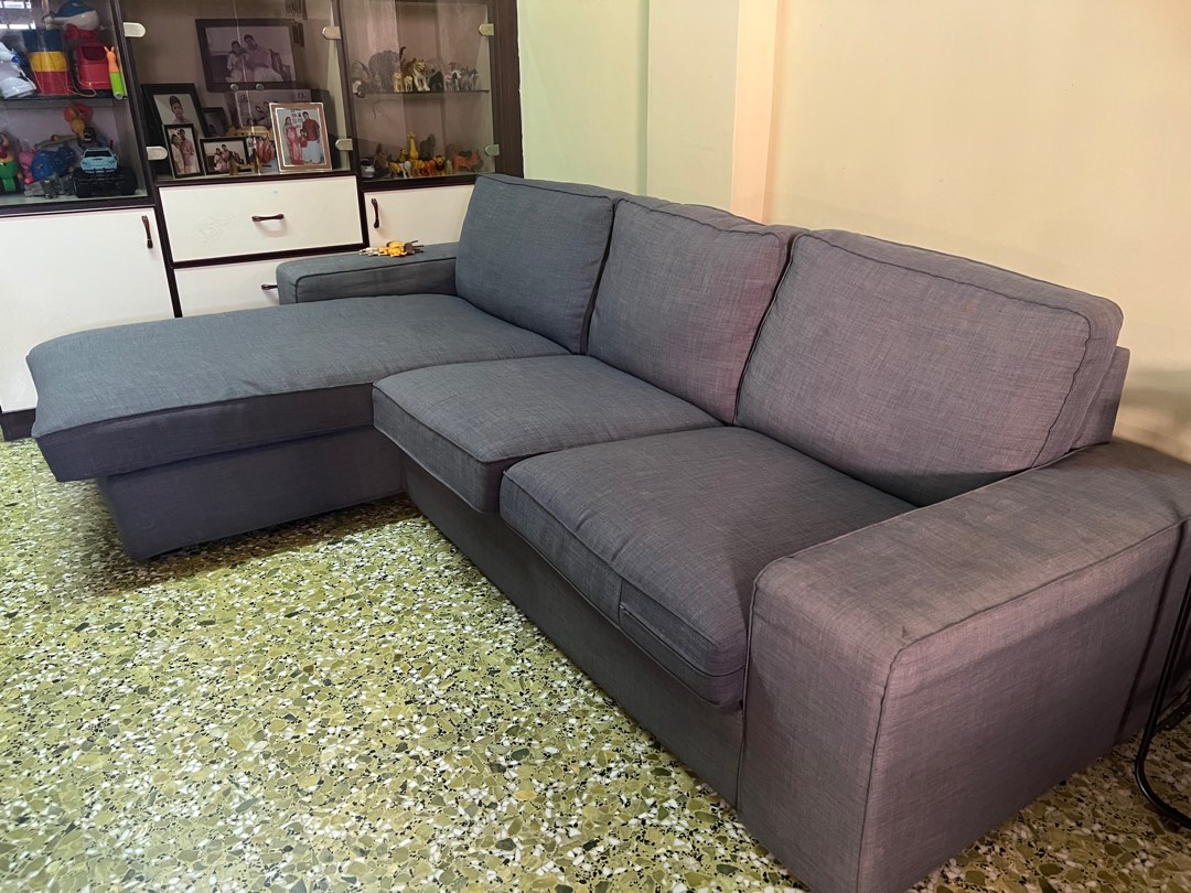 L shape sofa(Grey Color), Furniture & Home Living, Furniture, Sofas on