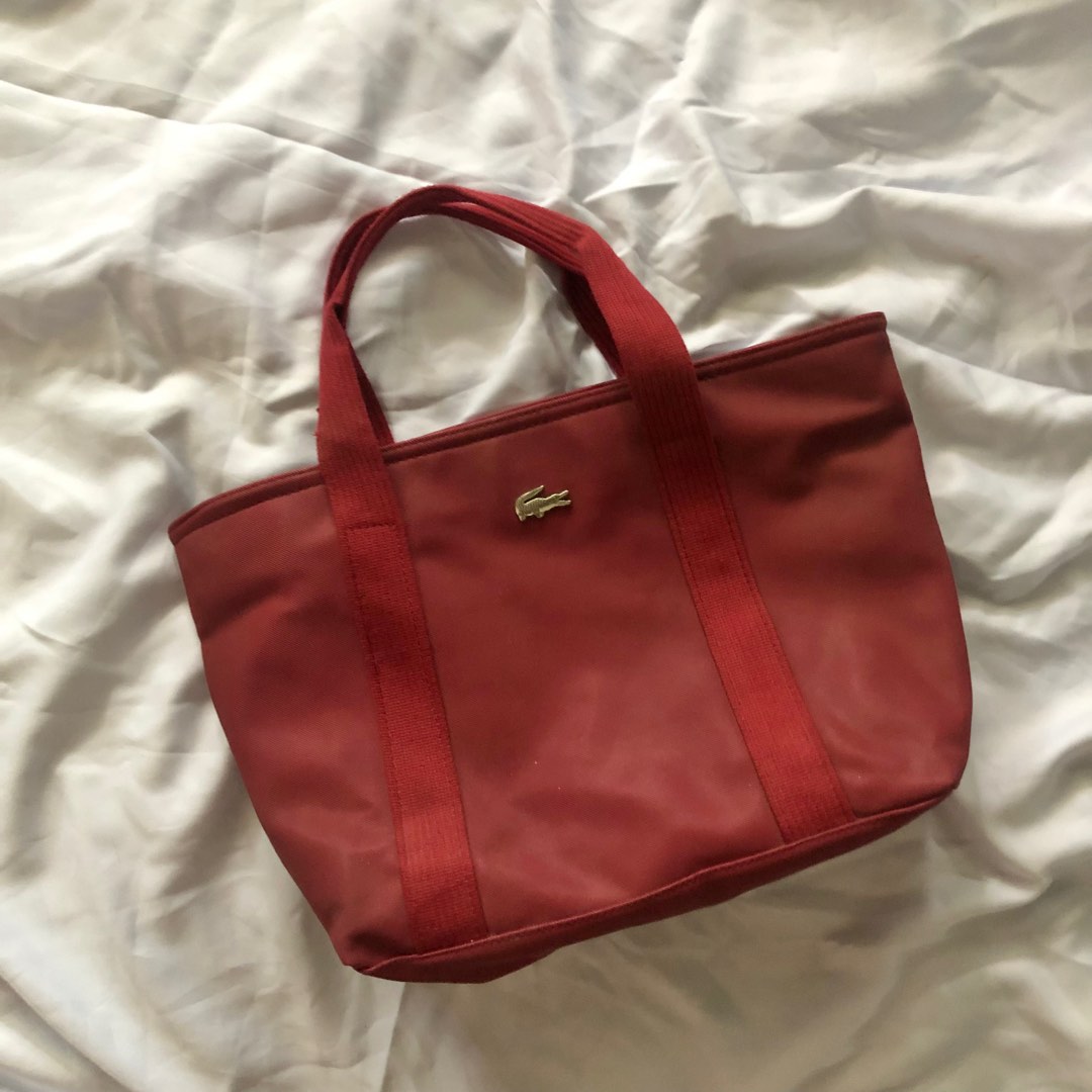 Lacoste maroon tote bag, Women's Fashion, Bags & Wallets, Tote Bags on