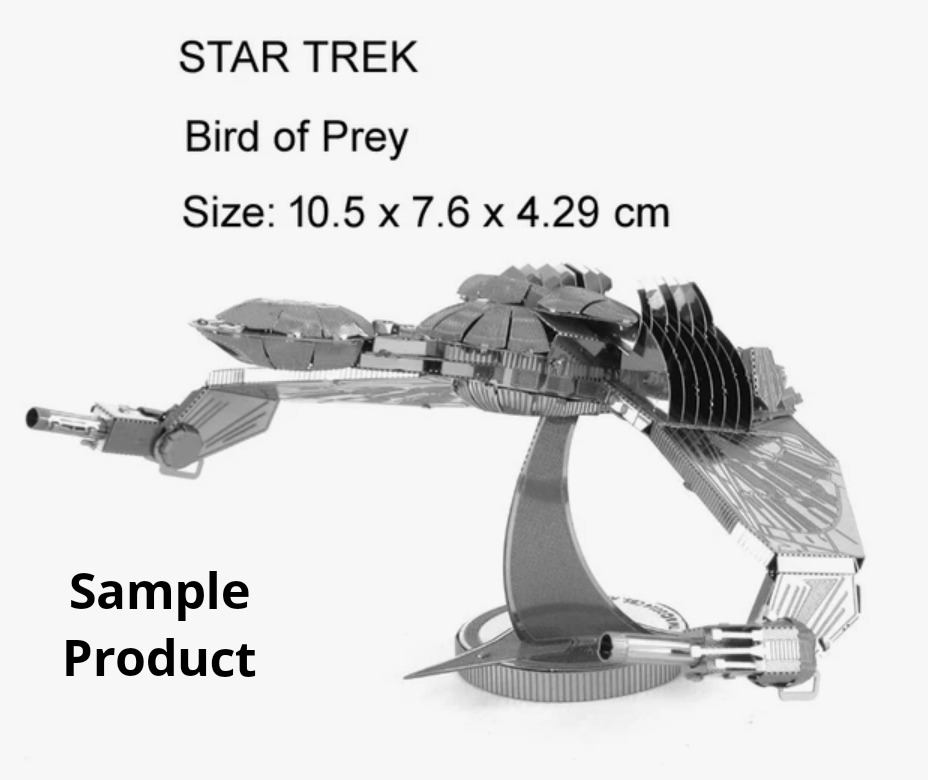 Laser Etching Steel Model 3D Star Trek Bird of Prey, Hobbies & Toys