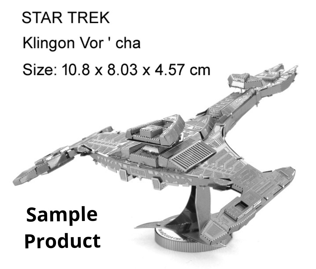 Laser Etching Steel Model 3D Star Trek Klingon Vor' Cha, Hobbies