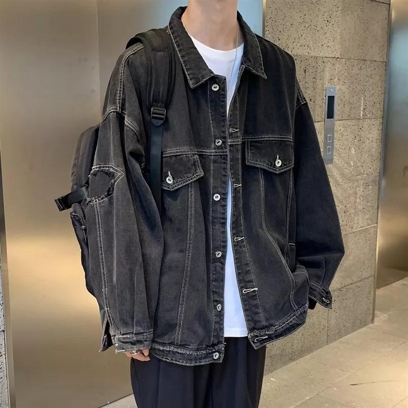 Mens black denim jacket new arrivals 3xl