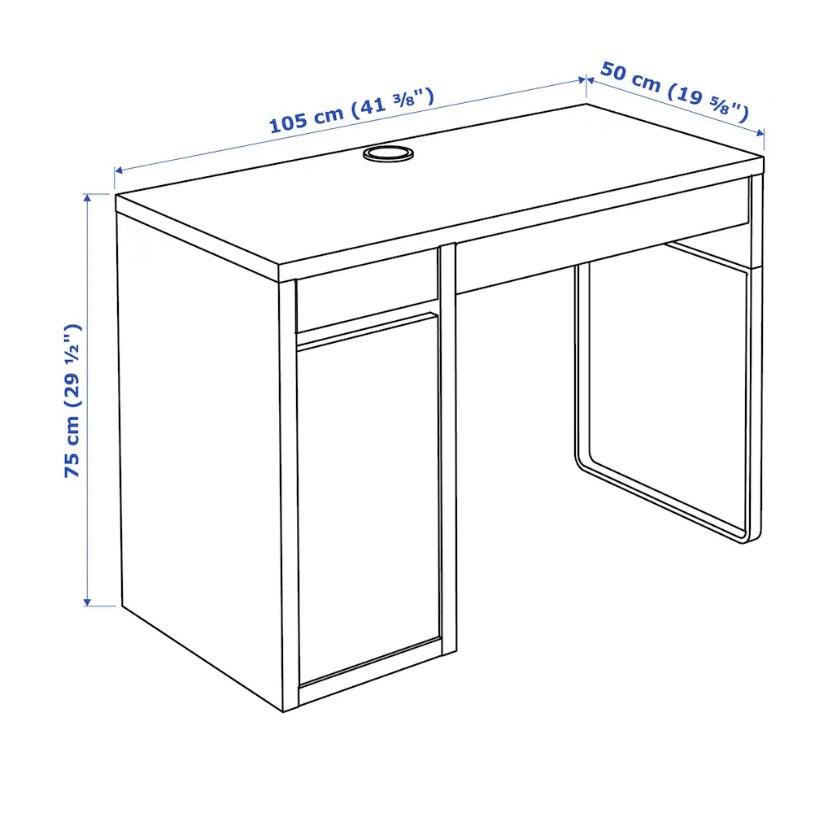 Micke Study Table Ikea (White), Furniture & Home Living, Furniture