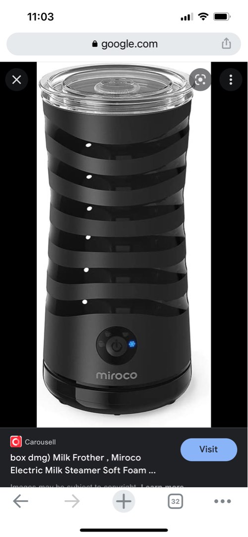 Milk frother Miroco, Electric milk steamer, Furniture & Home Living