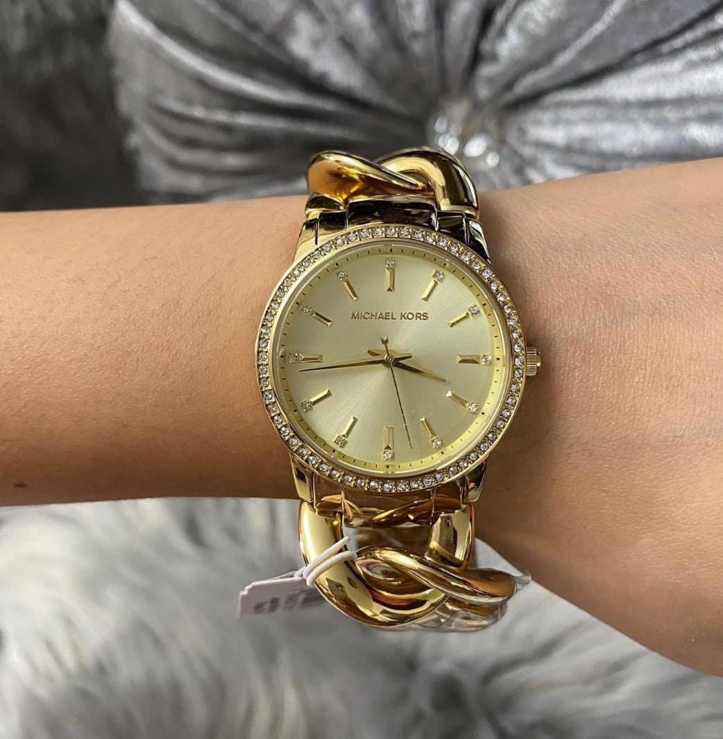 MK TWISTED WITH STONE ALL GOLD AUTHENTIC WATCH Women s Fashion