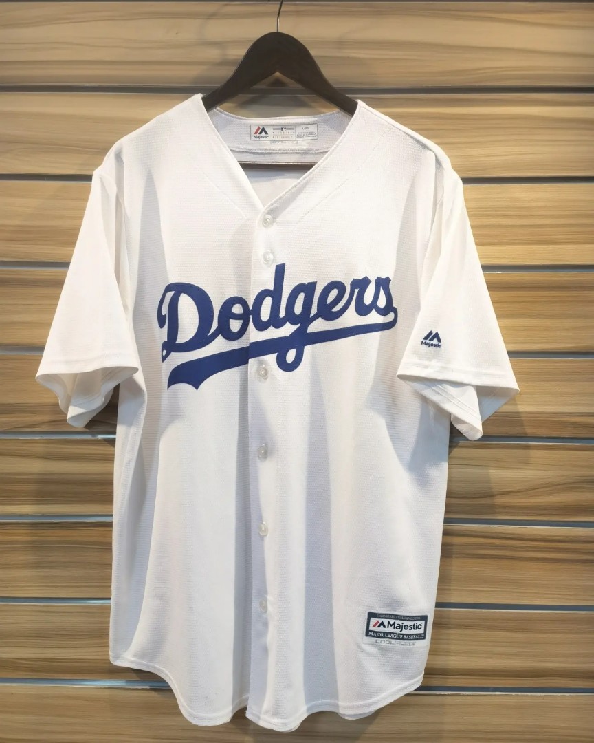 Jersey Baseball MLB LA Dodgers Majestic KW super nameset Kemp, Fesyen Pria,  Pakaian , Atasan di Carousell