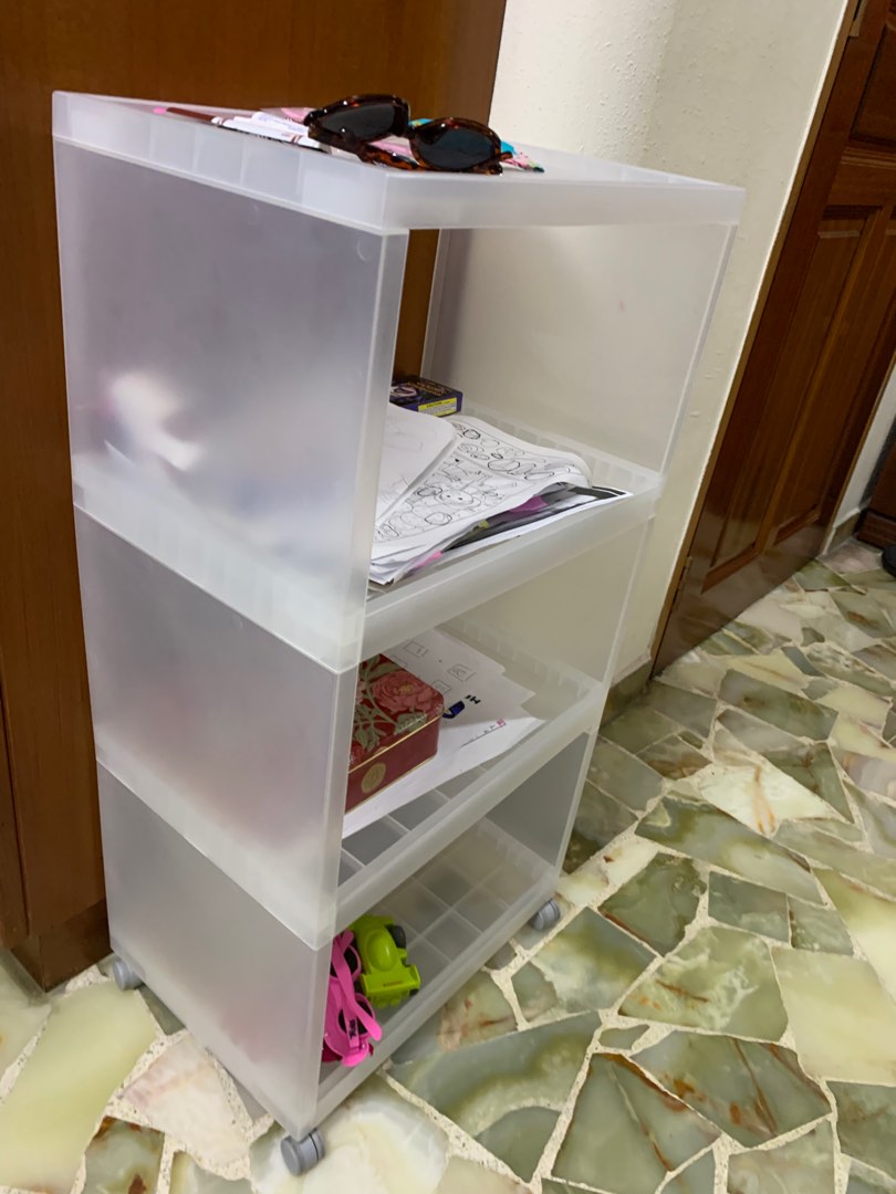 Muji polypropylene moveable storage wagon with casters, Furniture ...