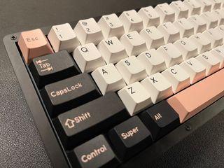 MW65 V2 Matte Black, Gasket-Mounted, Fully Modded, Stacked Acrylic, Hot-swappable Custom Mechanical Keyboard (65% layout, JWK Lagoon tactile switches, Olivia keycaps, with knob)