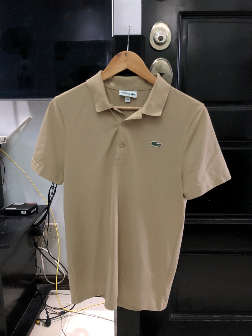 Beige lacoste polo best sale shirt