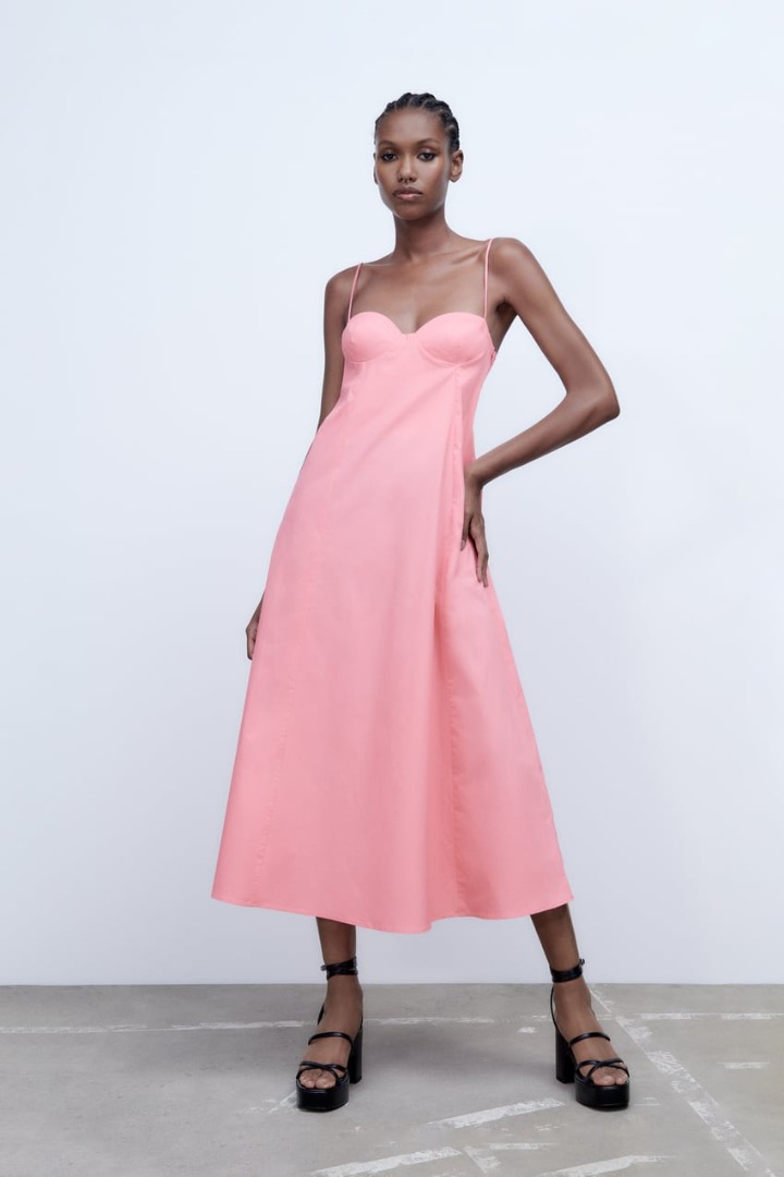 Zara pink top midi dress